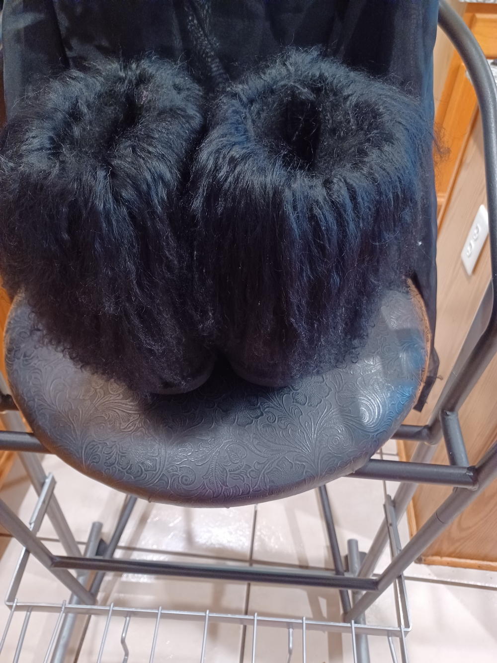 BearPaw Black Faux Fur Ankle Booties